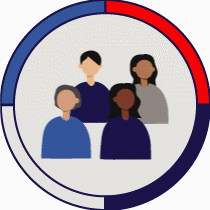 Demographics data point animated icon