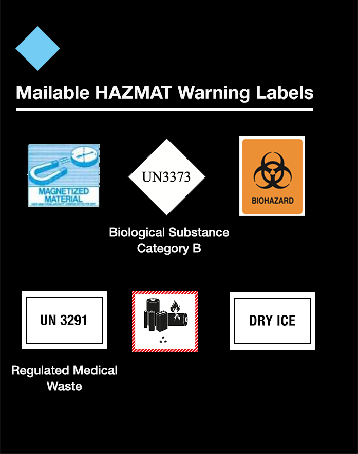 USPS dangereux livraison Lot de 100 autocollants Hazmat quantité limitée Surface étiquettes 