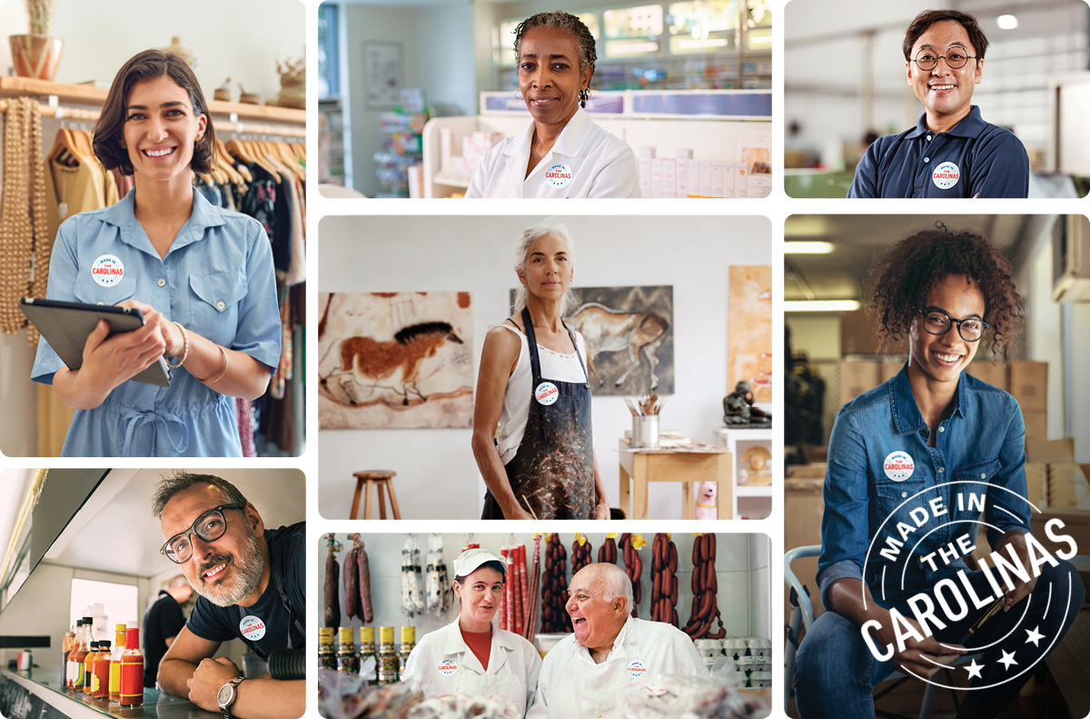 Collage of Carolina small business entrepreneurs.