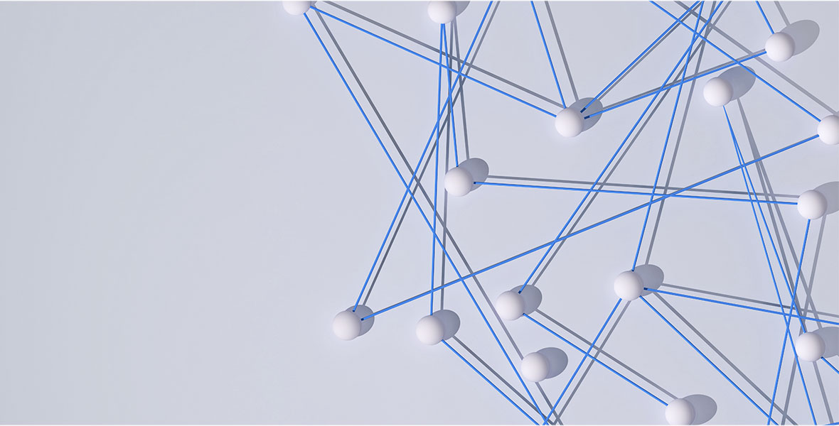 Illustration of a logistics network depicting supply chain data points.