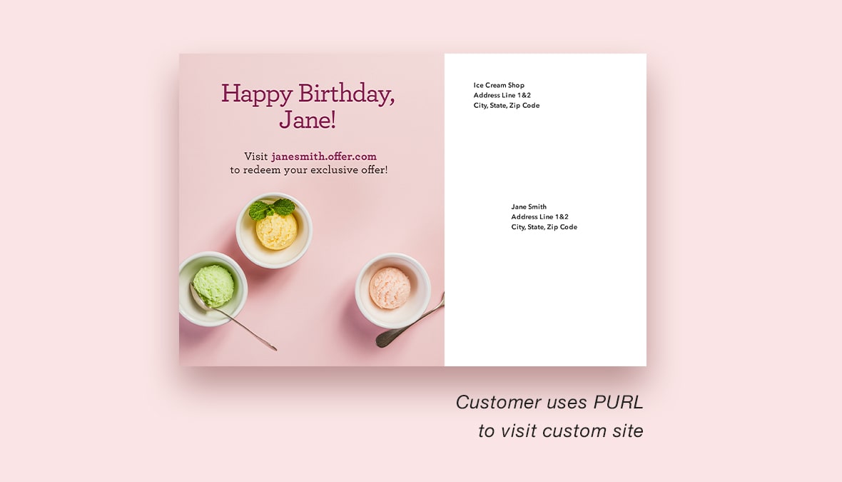 Customer uses PURL to visit custom site