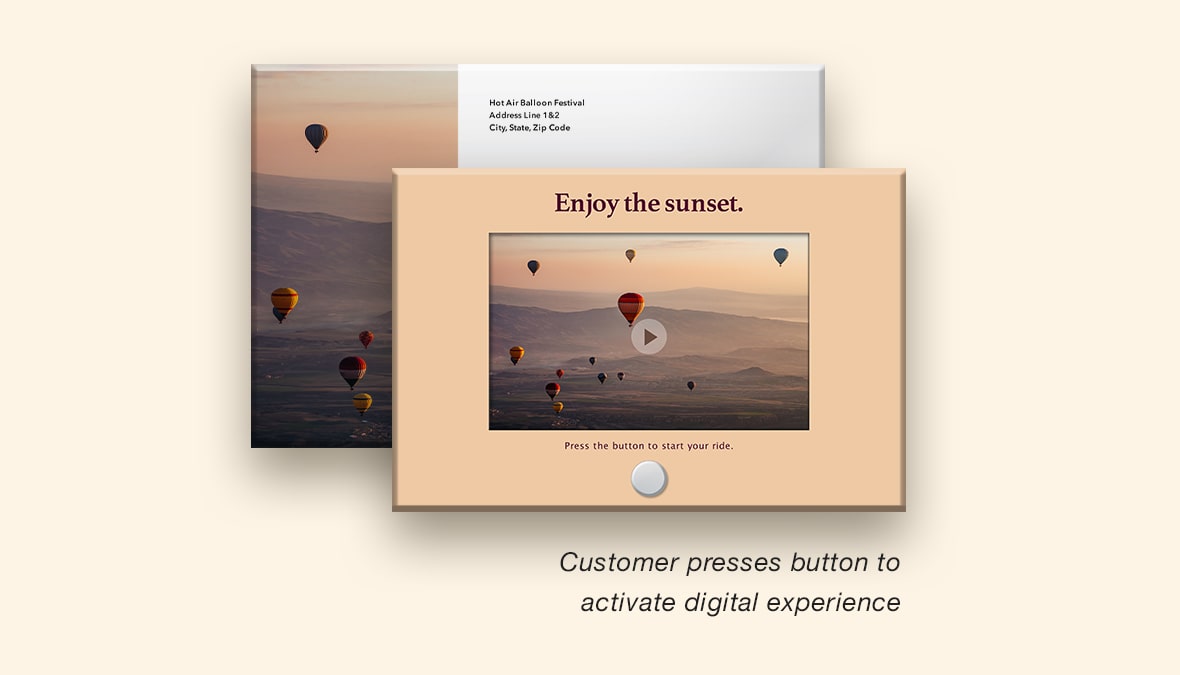 Customer presses button to activate digital experience