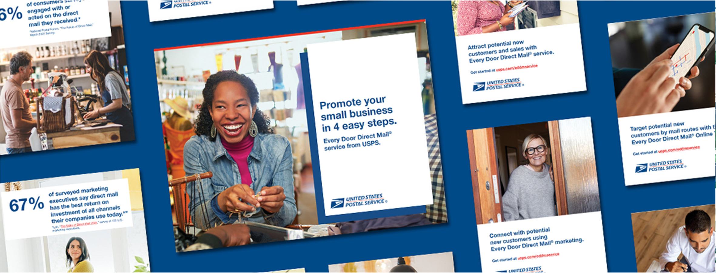 Mosaic of images showing the contents of the digital advertising kit