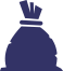 A symbol showing a blue bag with a tie string.