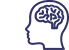 Brain icon representing functional magnetic resonance imaging neuromarketing research technique.