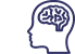 Brain icon representing functional magnetic resonance imaging neuromarketing research technique.