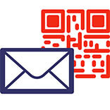 Icon depicting an envelope and a QR Code.