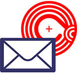 Icon depicting an envelope and a near field communication chip.